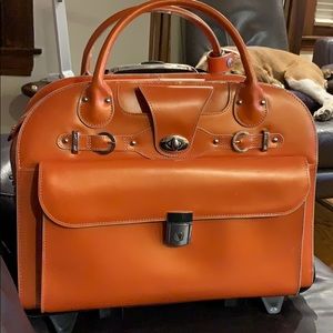 McKlein Rolling Briefcase Orange
